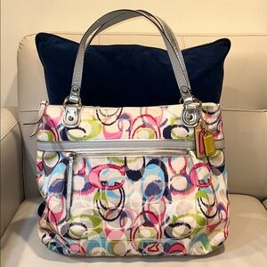 Coach Poppy Ikat Signature C Glam Tote